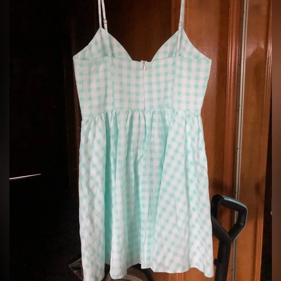 ZARA GINGHAM BEADED FLOWER DETAILED DRESS WITH POCKETS - Picture 12 of 14